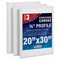 20 x 30 inch Stretched Canvas 12-Ounce Triple Primed, 3-Pack - Professional Artist Quality White Blank 3/4" Profile, 100% Cotton, Heavy-Weight Gesso
